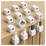 15-Pack MRGLAS Magnetic Clip Adhesive Cable Organizers (White)