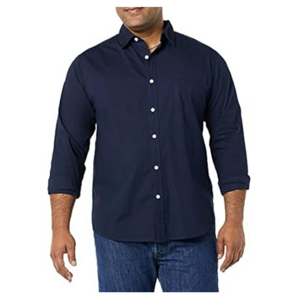 Amazon Essentials Men's Regular-Fit Stretch Poplin Shirt
