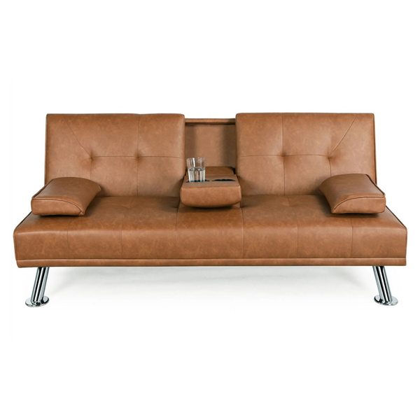 Renwick LuxuryGoods Modern Faux Leather Futon (Various)