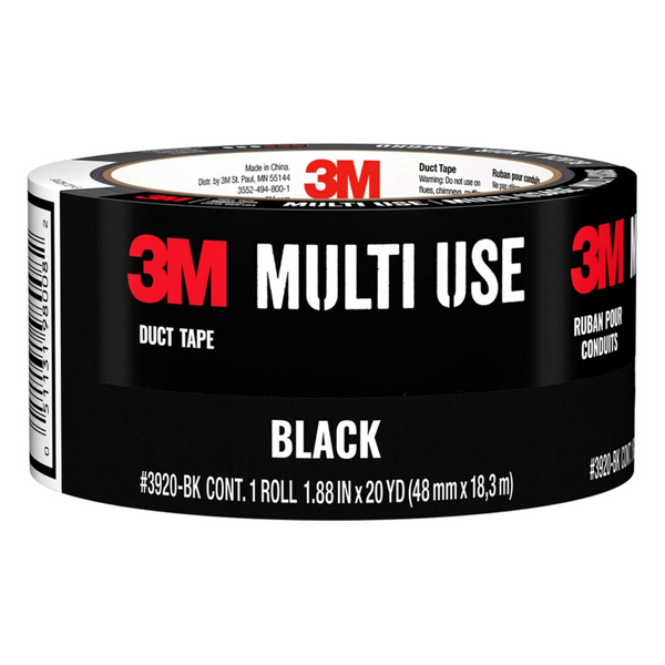 3M Duct Tape Black, 1.88 inches By 20 Yards, 3920-BK
