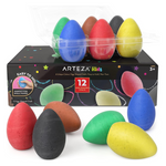 Set Of 12 ARTEZA Kids Sidewalk Egg-Shaped Washable Chalk
