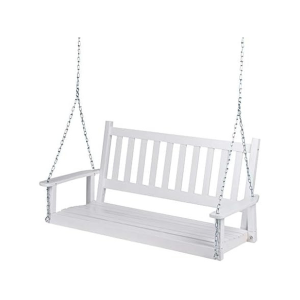 Shine Company Maine 54" Wood Porch Swing With Chains