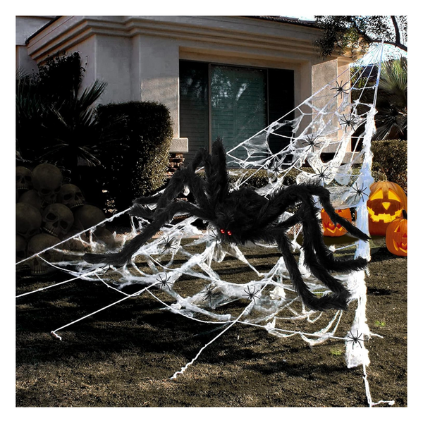 295" Giant Spider Web W/ 59" Realistic Fake Spider