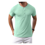 Men's Henley Moisture Wicking Quick Dry Polo Shirt (Various)