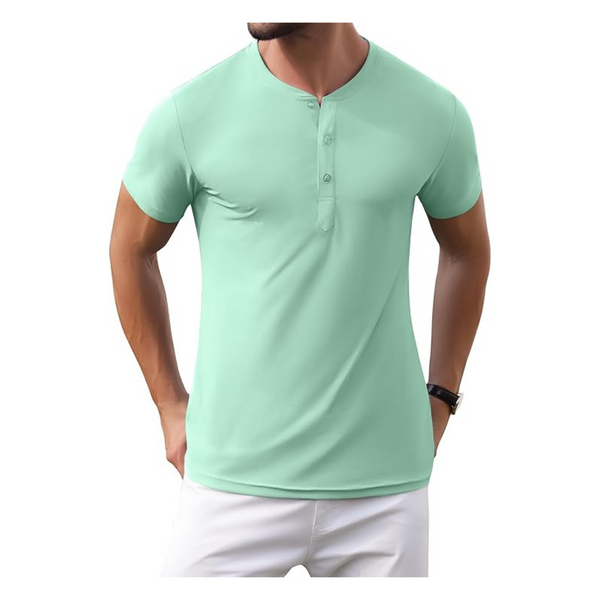 Men's Henley Moisture Wicking Quick Dry Polo Shirt (Various)