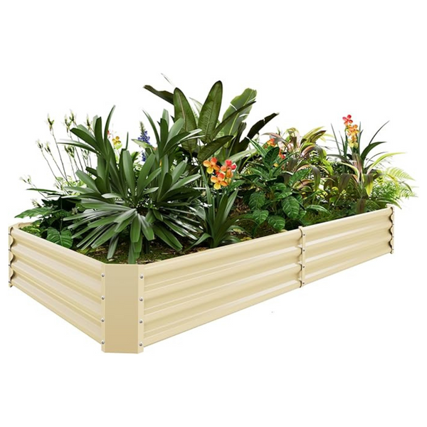 Land Guard 8x4x1ft Galvanized Metal Raised Garden Bed