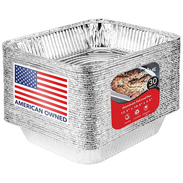 30-Pack 9x13 Half-Size Disposable Deep Aluminum Foil Pans