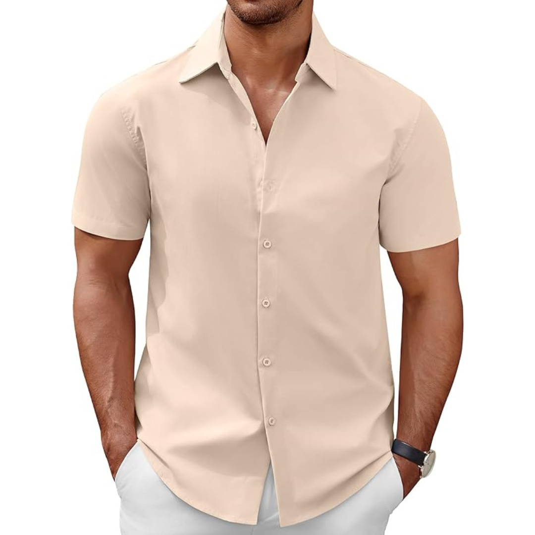 Coofandy Men's Short Sleeve Button Down Slim Fit Casual Shirt