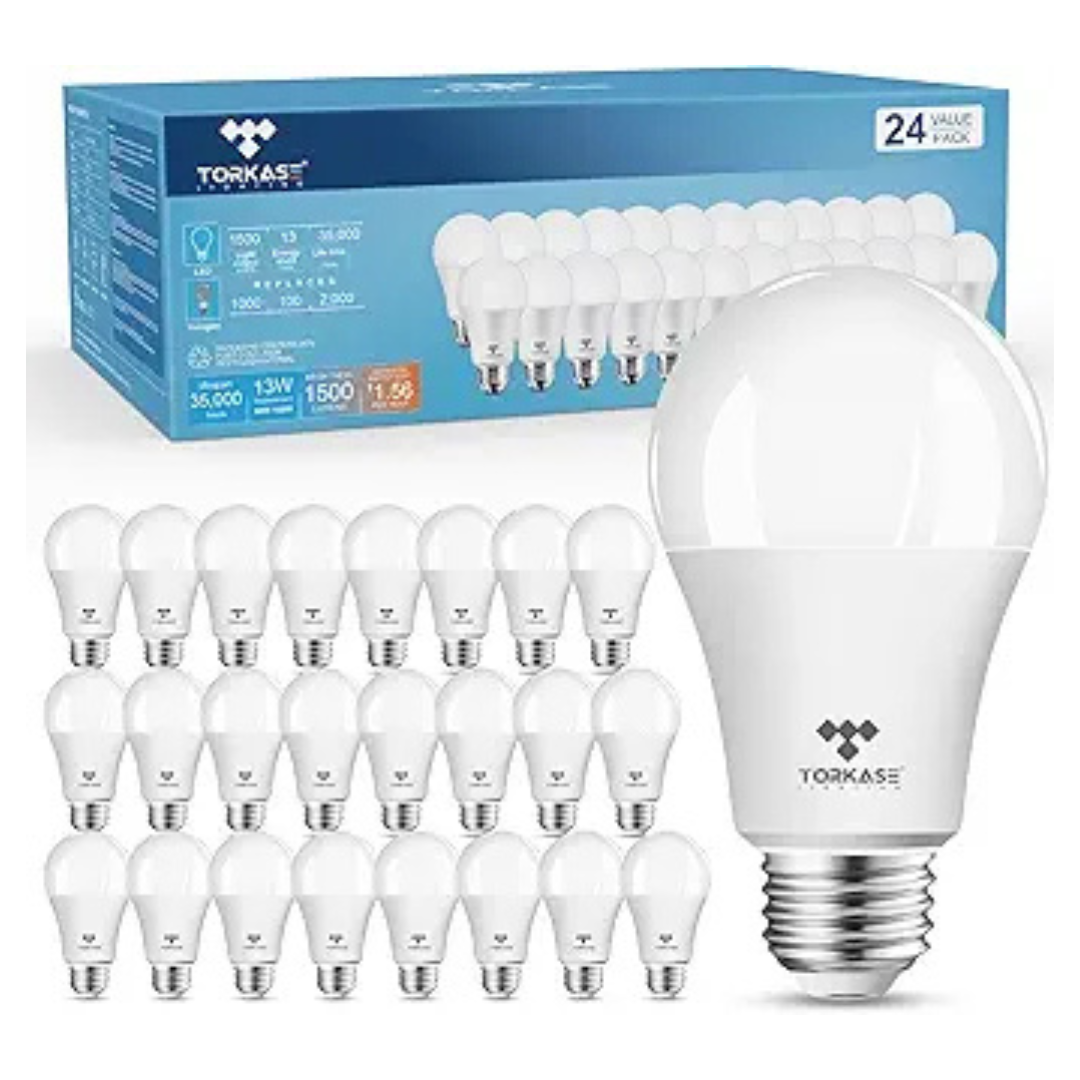 24-Pack 13W 1500lm 2700K Soft White A19 LED Light Bulbs