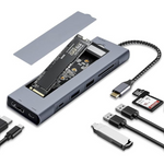 8 in 1 USB-C Hub Adapter with M.2 NVMe/SATA SSD Enclosure