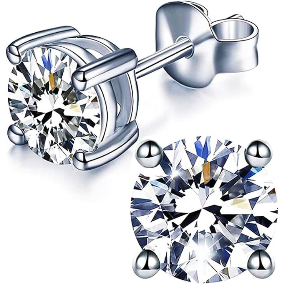 Yodewa Women's 925 Sterling Silver Moissanite Stud Earrings