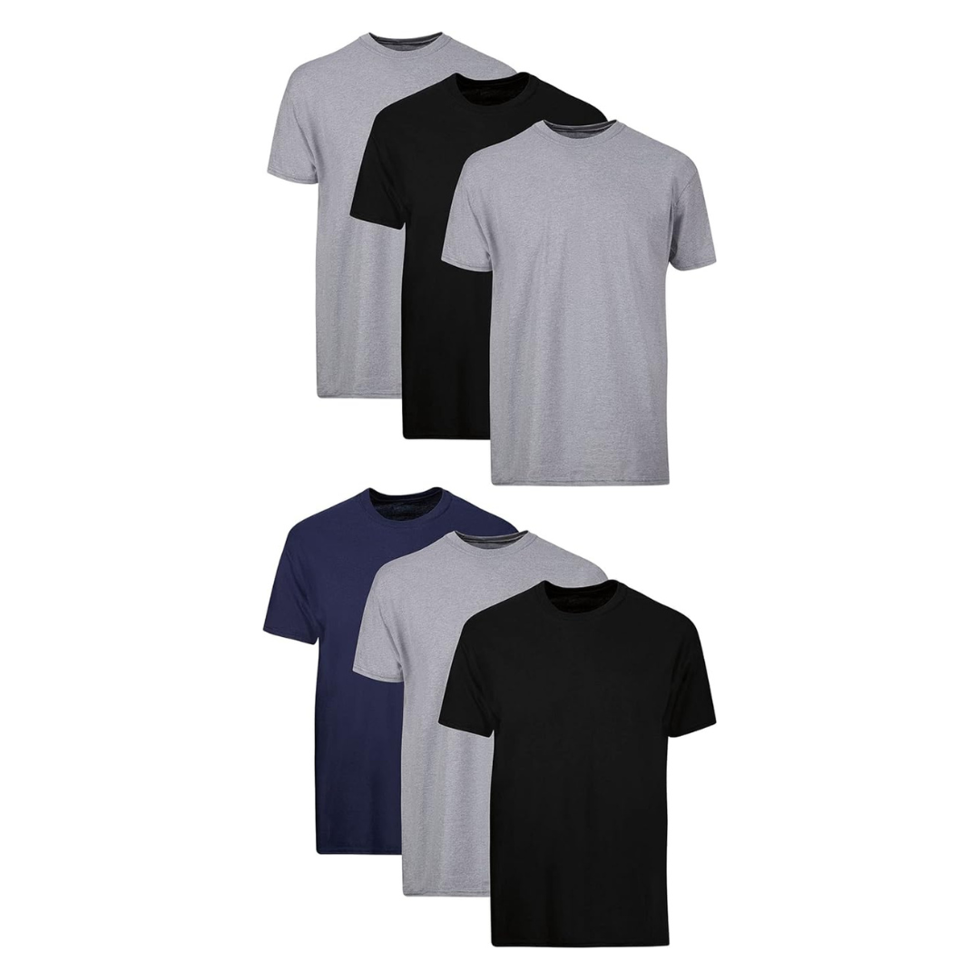 6-Pack Hanes Men's Cotton Moisture-Wicking Undershirts