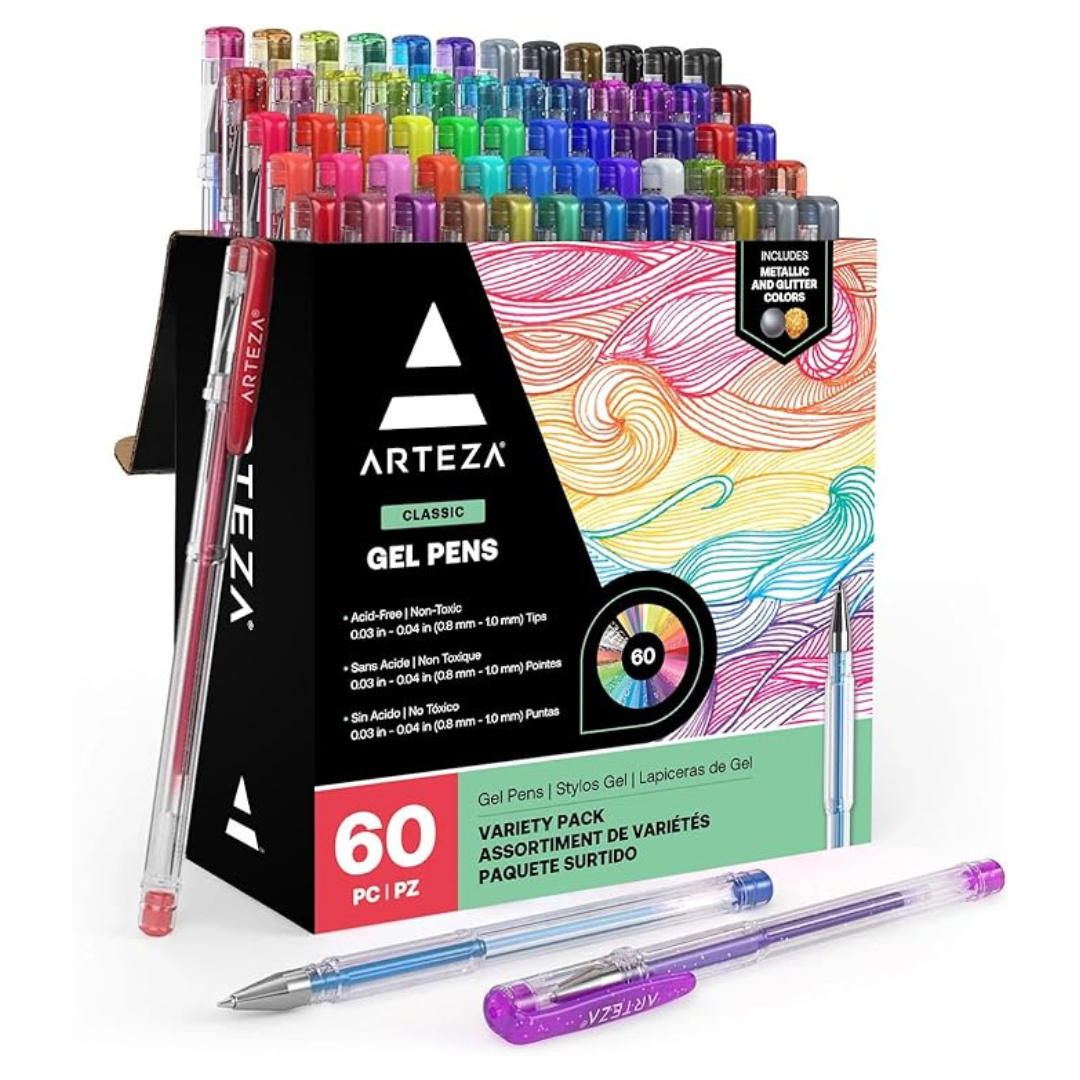 ARTEZA Set Of 60 Fine Point Colored Ink Gel Pens Doe