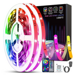 100ft Tenmiro Music Sync Color Changing RGB LED Lights (2 Rolls Of 50ft)