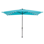 Solar LED 10ft x 6.5ft Patio Rectangle Market Umbrella