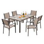 7-Piece Tozey Alfresco Bronze Steel Outdoor Dining Set