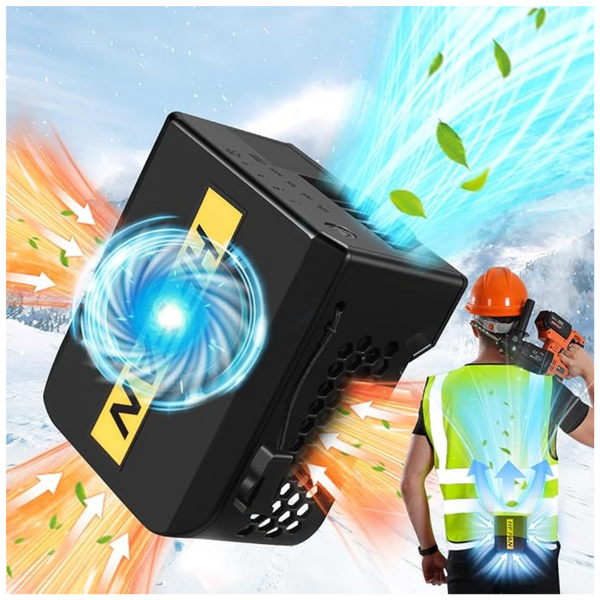 PANGTIKU 3-Intake 10000mAh Battery Rechargeable Waist Fan