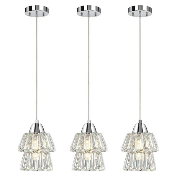 3-Pack Xiyouve Hanging Crystal Pendant Light