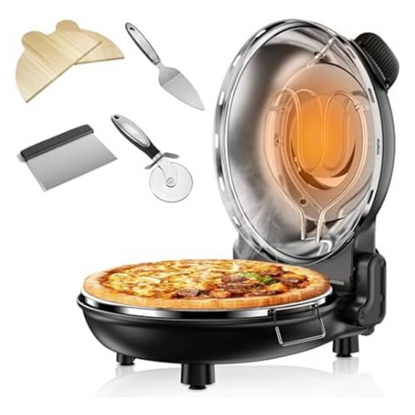 Tixixc 1200W 12" Electric Pizza Oven With Timer