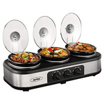 Sunvivi 1.5-Qt. Triple Slow Cooker Buffet Server & Food Warmer