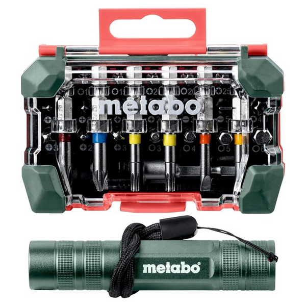 29-Piece Metabo Screwdriver Bit Set With Mini Flash Light