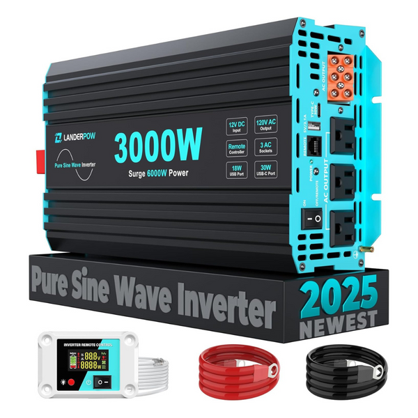 3000W Pure Sine Wave Power Inverter 12V DC To 120V AC