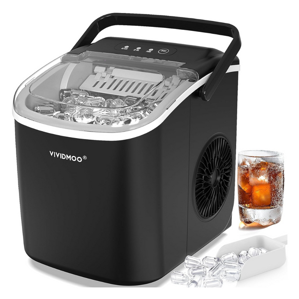 VIVIDMOO 26lbs/24H Countertop Ice Maker With Basket And Scoop