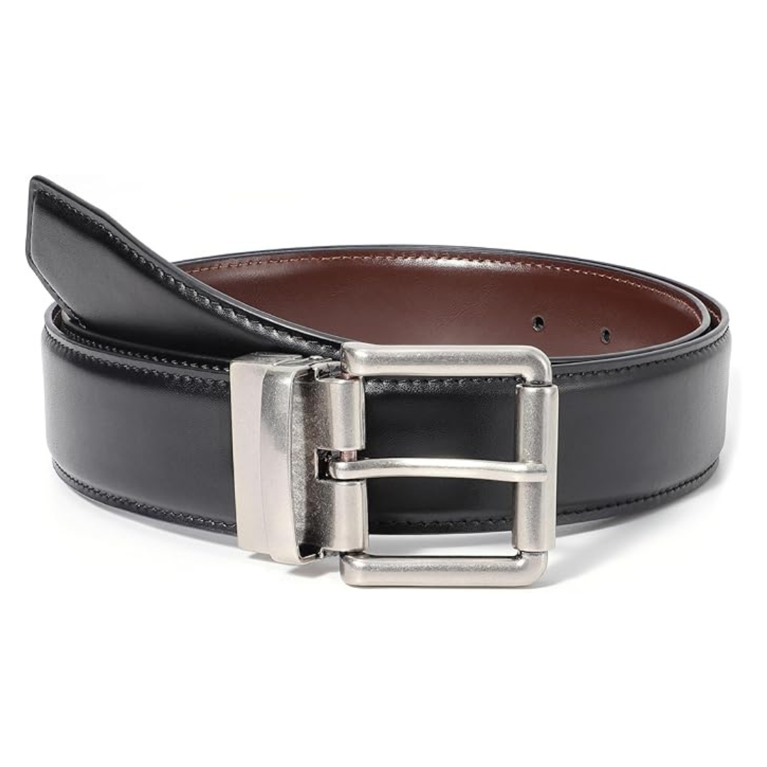KASBAH Men's Two-in-One Reversible Leather Work Belt