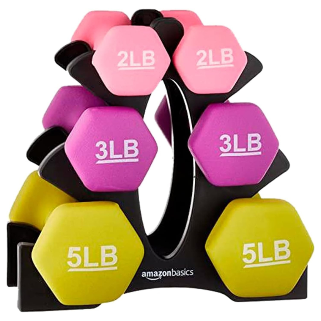Amazon Basics Neoprene Dumbbell Hand Weights Set