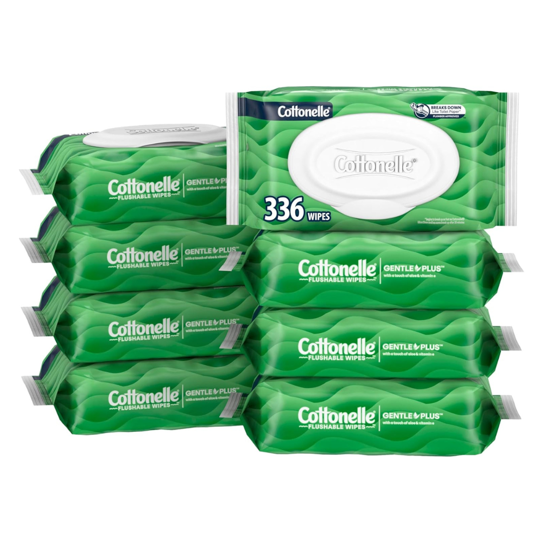 336-Count Cottonelle GentlePlus Flushable Wet Wipes