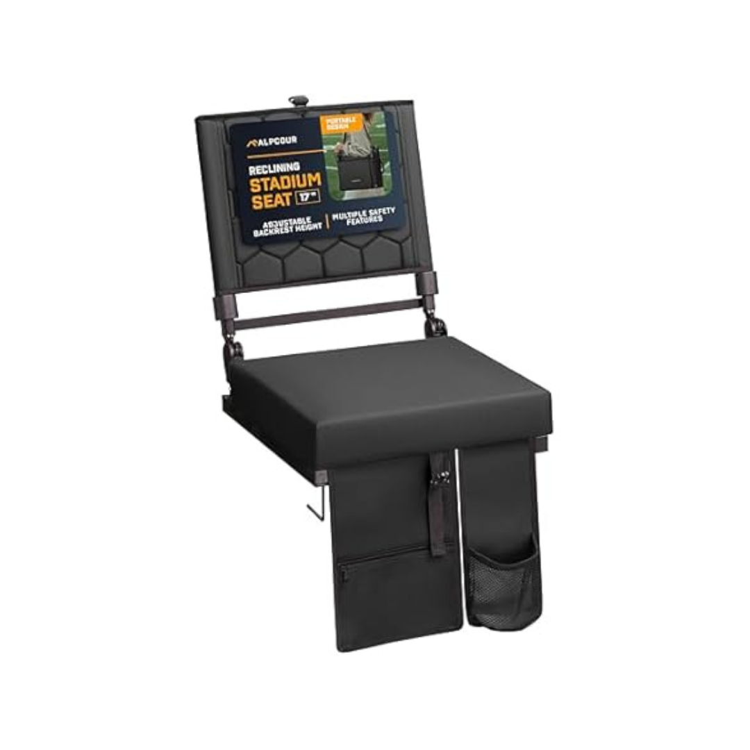 17" Folding Reclining Stadium Seat With Back Support
