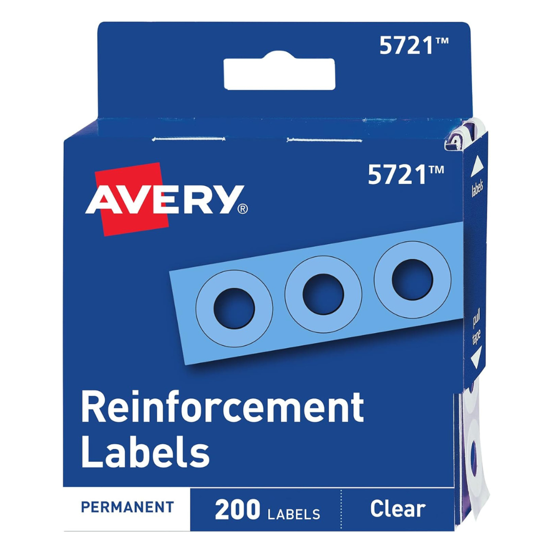 200-Count Avery Self-Adhesive Hole Reinforcement Stickers