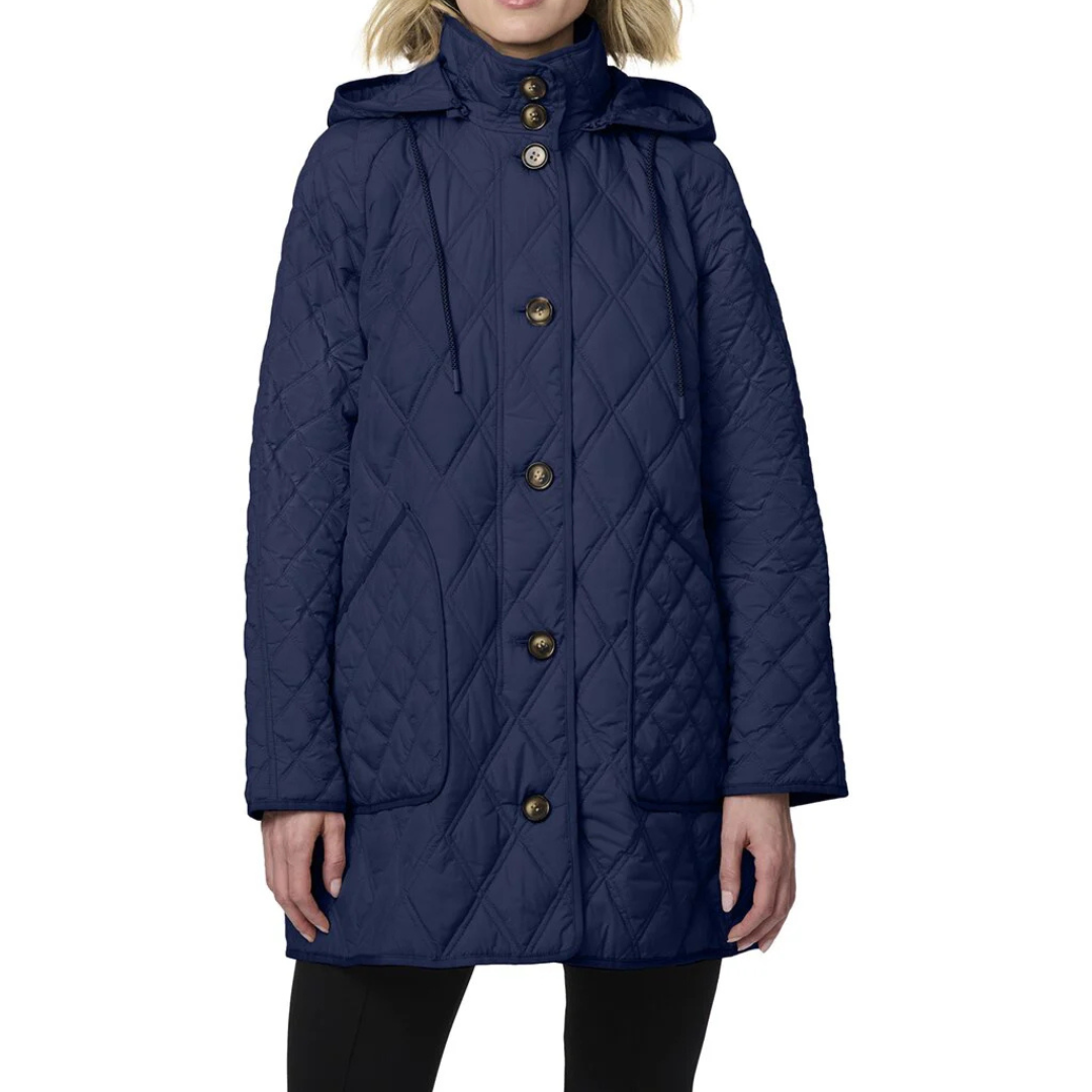 Bernardo Everyday Women's Quilted Puffer Jacket (Navy)