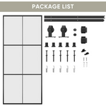 Jubest 42" x 96" Glass Sliding Barn Door with 7ft Hardware Kit