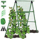 JK-GMTE A-Frame Metal Garden Trellis Set with Net Clips-Garden