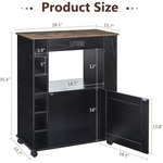 Rolling Kitchen Island Cart with Large Storage