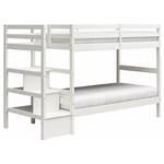 Max & Finn Zaire Kids Twin Bunk Bed with Stairs