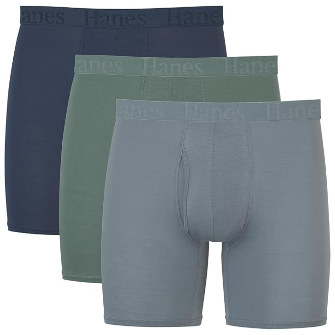 3-Pack Hanes Men's Supersoft Fabric Boxer Briefs (2 Colors)