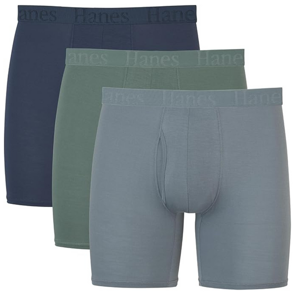 3-Pack Hanes Men's Supersoft Fabric Boxer Briefs (2 Colors)