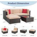 5-Piece Vongrasig All-Weather Patio Outdoor Sectional Sets