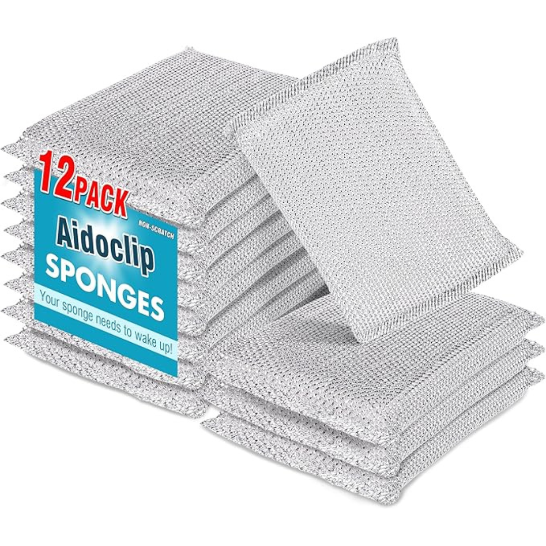 12-Pack Steel Kitchen Scrubbing Sponges