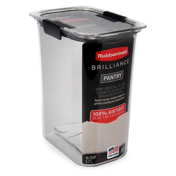 16-Cup Rubbermaid Brilliance Airtight Food Storage Container With Lid