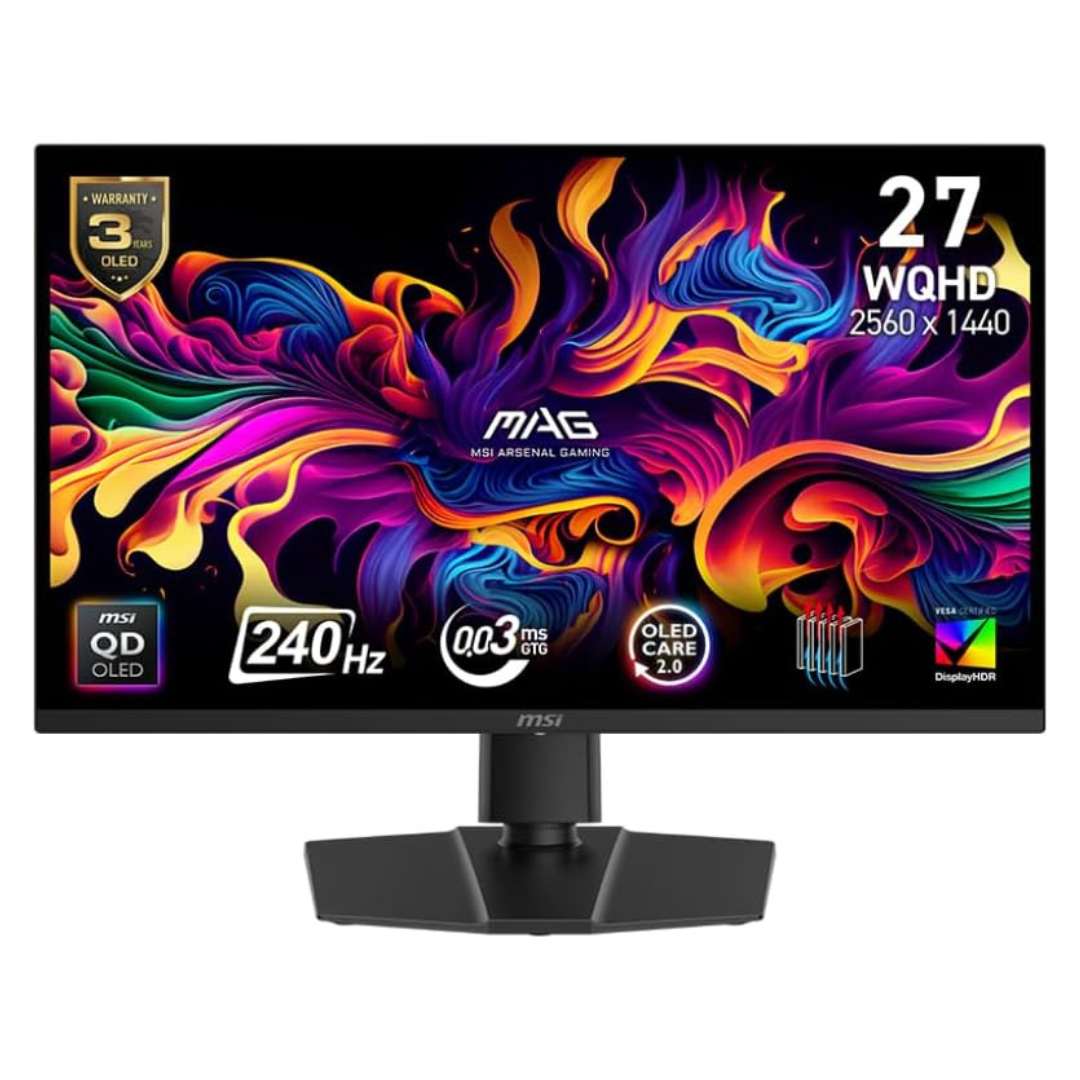 27" MSI MAG 271QP WQHD 240Hz 0.03ms HDR QD-OLED Freesync Gaming Monitor