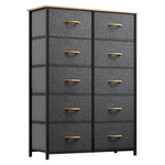 YITAHOME 10-Drawer Fabric Dresser Storage Tower (Cool Gray)