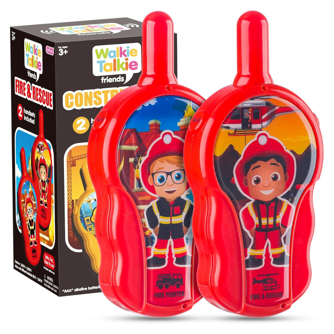 LAEBUILD Fire & Rescue Theme Kids Walkie Talkies (Red)