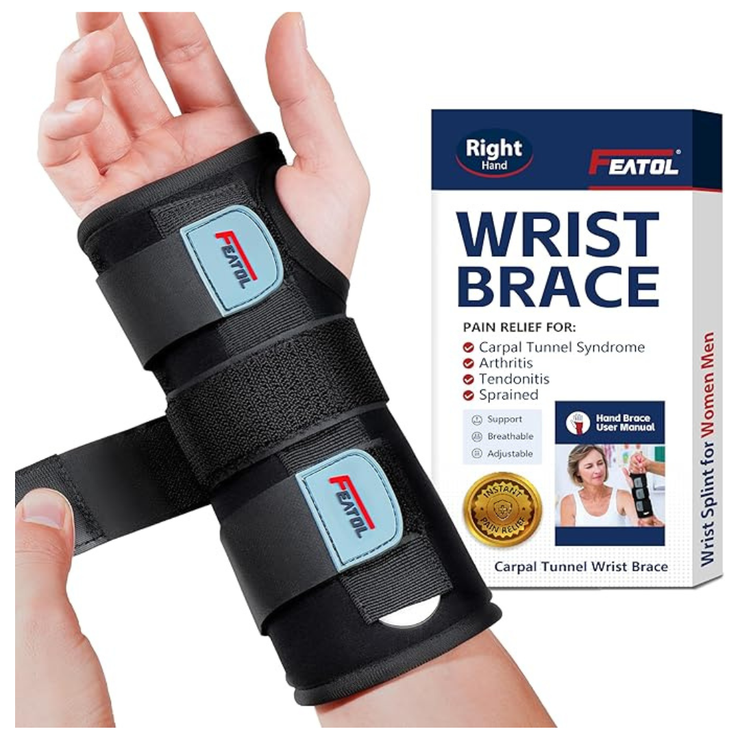Featol Adjustable Pain Relief Right Hand Wrist Brace for Carpal Tunnel