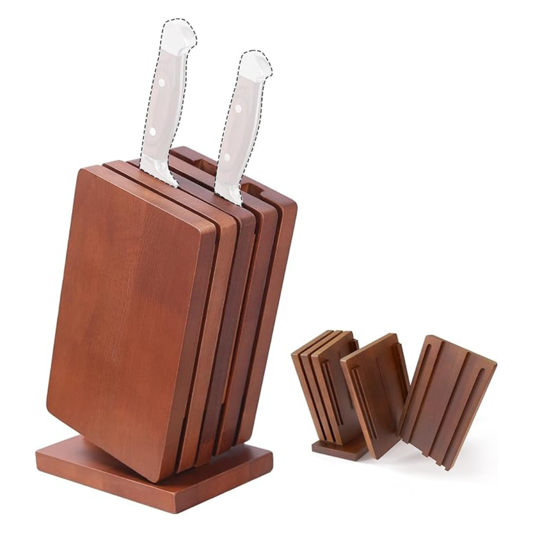 Detachable Solid Wood Knife Block & Universal Holder