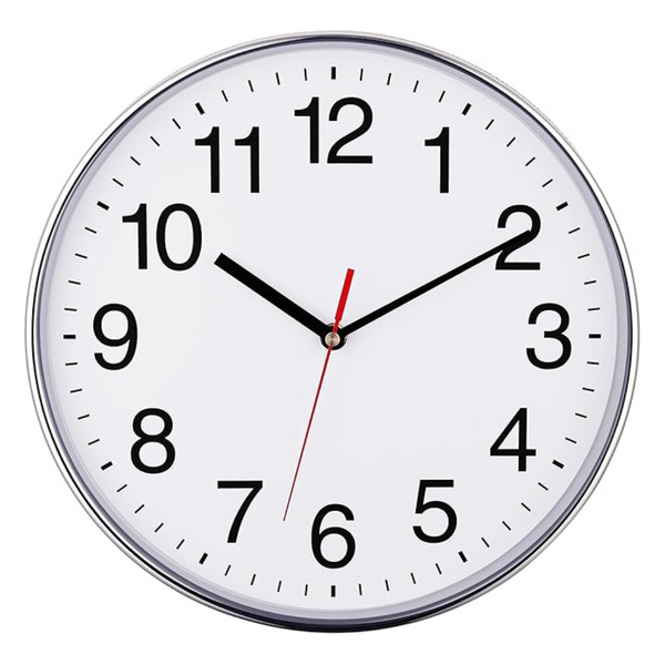 10" Non Ticking Quartz Black Wall Clock