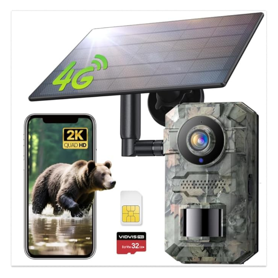 2K HD Live 4G LTE Cellular Solar Trail Camera w/ Motion Activated