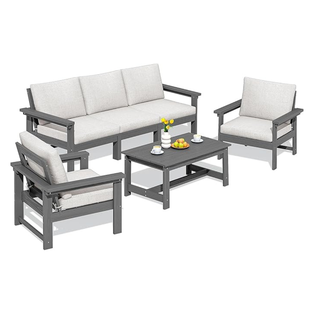 6-Piece Serwall All Weather Hdpe Patio Conversation Set
